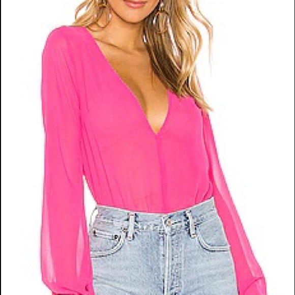 Superdown pink sheer bodysuit - Picture 2 of 2